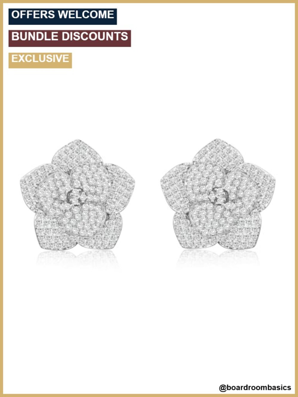 Sterling Silver CZ Stud Earrings Hypoallergenic Square Oval Floral